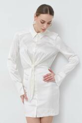 Patrizia Pepe rochie culoarea alb, mini, drept PPYX-SUD0IE_01D