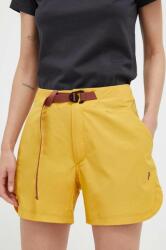 Peak Performance pantaloni scurți outdoor Vislight Light culoarea galben, neted, high waist PPYX-SZD0SD_18X