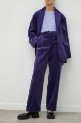 Lovechild pantaloni de catifea cord Lucas culoarea violet, drept, high waist PPYX-SPD114_45X