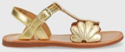 Pom D'api sandale din piele pentru copii culoarea auriu PPYX-OBG18E_10Y