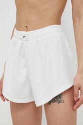 Reebok Classic pantaloni scurți femei, culoarea alb, uni, high waist HT7853-NONDYE PPYX-SZD07S_00X