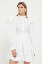 Custommade rochie din bumbac Jennifer culoarea alb, mini, evazati PPYX-SUD08H_00X