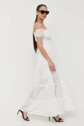 GUESS rochie culoarea alb, maxi, evazati PPYX-SUD0GJ_00X