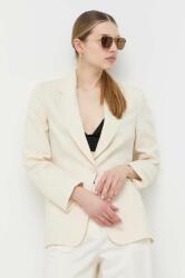 Patrizia Pepe blazer din amestec de in culoarea bej, un singur rand de nasturi, neted PPYX-KZD0AJ_80X