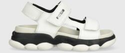 Pinko sandale de piele Mylene femei, culoarea alb, cu platforma, 100858 A0N9 Z14 PPYX-OBD1G8_00X