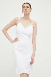 GUESS rochie culoarea alb, mini, evazati PPYX-SUD0GD_00X
