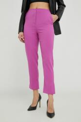 Patrizia Pepe pantaloni femei, culoarea violet, drept, high waist PPYX-SPD082_40X