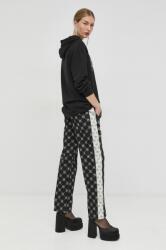 Pinko pantaloni femei, culoarea negru, drept, high waist PPYX-SPD0MJ_99A