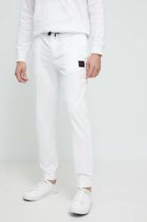 Hugo pantaloni lounge din bumbac culoarea alb, cu imprimeu PPYX-SPM0H7_00X