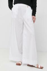 Liu Jo pantaloni femei, culoarea alb, lat, high waist PPYX-SPD0DW_00X