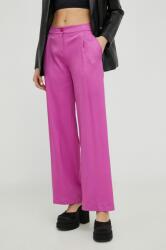 Patrizia Pepe pantaloni femei, culoarea violet, drept, high waist PPYY-SPD079_40X