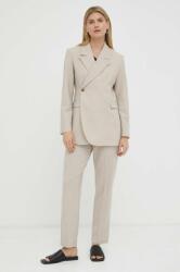 Herskind sacou din lana Lilith Blazer culoarea bej, cu doua randuri de nasturi, neted PPYX-KZD07W_80X