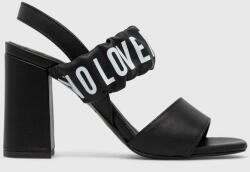 Love Moschino sandale de piele culoarea negru, JA16358G0GIE0000 PPYX-OBD2B4_99X