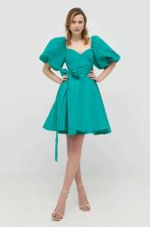 PINKO rochie culoarea verde, mini, evazati PPYX-SUD1EY_67X