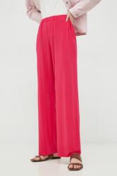 Max Mara Leisure pantaloni femei, culoarea roz, lat, high waist PPYX-SPD0JE_43X