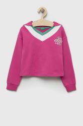 Benetton bluza culoarea roz, cu glugă, modelator PPYX-BLG040_43X
