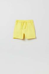 OVS pantaloni scurți din bumbac pentru bebeluși culoarea galben PPYX-SZB02C_11X