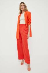 Luisa Spagnoli pantaloni din lana culoarea rosu, drept, high waist PPYX-SPD0G6_33X