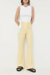 Patrizia Pepe pantaloni femei, culoarea galben, mulata, high waist PPYX-SPD120_11X