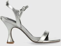 Patrizia Pepe sandale de piele culoarea argintiu, 8X0057 L031 S298 PPYX-OBD0PJ_SLV