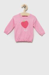 Benetton pulover din bumbac pentru bebeluși culoarea roz PPYX-BLG03Y_30X