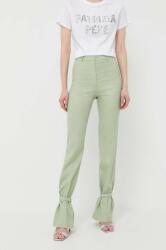 Patrizia Pepe pantaloni din amestec de in culoarea verde, drept, high waist PPYX-SPD080_78X