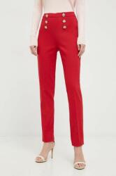 Morgan pantaloni femei, culoarea rosu, mulata, high waist PPYX-SPD0ZB_33X