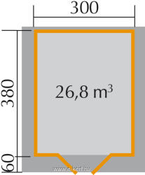 WEKA faház prémium szerszámtároló 112 300 x 380 cm (112.3038.10.00)
