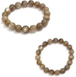  Bratara din Peach Moonstone Mixt Natural - Diametru 56 mm - Rotunda 10-10, 9 mm - 1 Buc