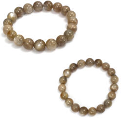  Bratara din Peach Moonstone Mixt Natural - Diametru 56 mm - Rotunda 9-9, 9 mm - 1 Buc