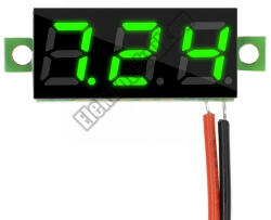  D009GR Mini digitális feszültségmérő zöld 3-30V (2 vezetékes)