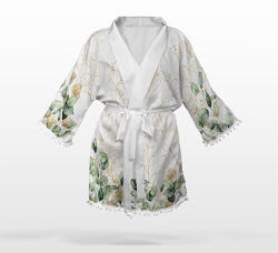 Takoy Panel szabásmintával L-es méret sifon/silky kimonó eukaliptusz fehér