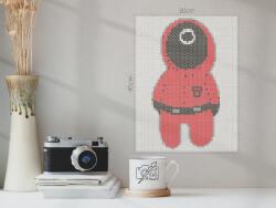  Vasalható gyöngyök - Squid Game - Őr Méret: 30x45cm, Opció: Szerszámok nélkül