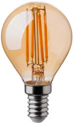 V-TAC Borostyán LED izzó filament COG E14 P45 4W 2200K kisgömb - 214499 (214499)