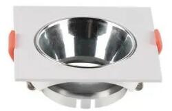 V-TAC Led GU10 Spot Keret négyzet beépíthető - fehér + króm- 6653