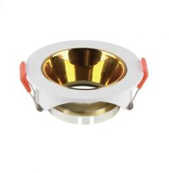 V-TAC Led GU10 Spot Keret kerek beépíthető - fehér + arany - 6648