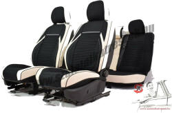 Honda Accord Méretezett Üléshuzat Flora -Bőr/Szövet -Fehér/Fekete- Komplett Garnitúra