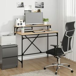 vidaXL Birou, stejar sonoma, 100x50x90 cm, lemn prelucrat și fier (826700)