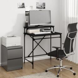 vidaXL Birou, negru, 80x50x90 cm, lemn prelucrat și fier (826704)