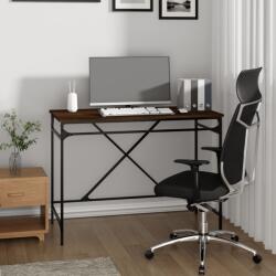 vidaXL Birou, stejar maro, 100x50x75 cm, lemn prelucrat și fier (826723)