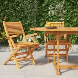 vidaXL Scaune de grădină pliante, 2 buc, 55x62x90 cm, lemn masiv tec (362762)