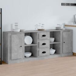 vidaXL Servante, 3 piese, gri beton, lemn prelucrat (3185259) Comoda