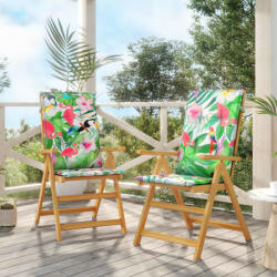vidaXL Perne scaun spătar înalt multicolor 2 buc. 120x50x3 cm textil (361259)