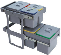 EKOTECH TANDEM SHORT 40 - 1x15 liter + 2x7 liter + 2x12 liter Szelektív hulladékgyűjtő (91274100)