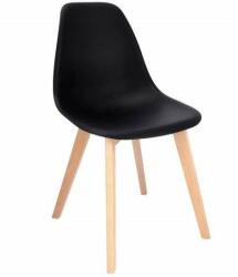 Jumi Skandináv stílusú szék, PP, fa, fekete, 46x52x82 cm, Ada (ART-CM-946460)