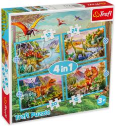 Trefl Пъзел Trefl 4 в 1 - Динозаври (34609) - ozone