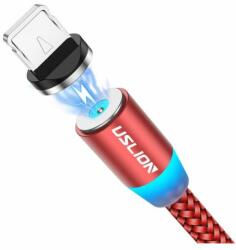 USLION - Lightning / USB Cablu Magnetic (1m), roșu