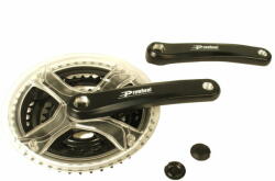 Prowheel hajtómű mtb alu 28/38/48t 170m ty-cq01, fekete víztiszta láncvédővel