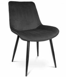 Jumi Skandináv stílusú szék, bársony, fém, fekete, 54x61x83 cm, Viva (ART-CM-910423)