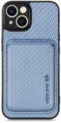 FixPremium - Karbon tok MagSafe tárcával iPhone 13 mini készülékhez, kék